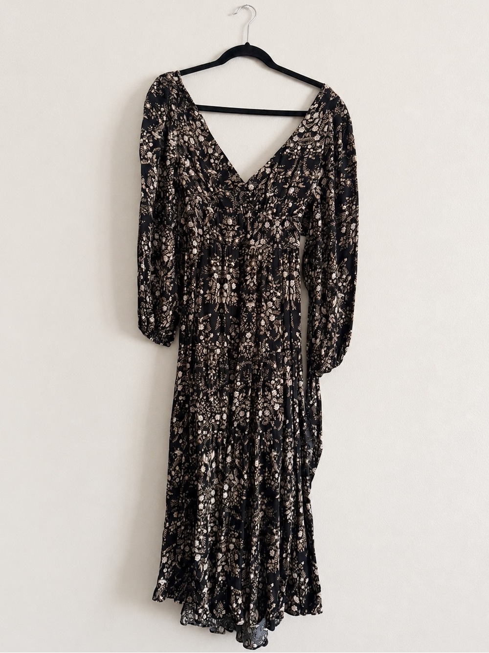 DRESS FORUM Los Angeles Floral Dress Open Back Tie Size Small